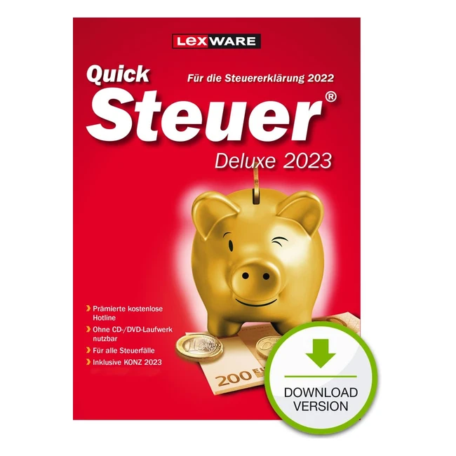 QuickSteuer Deluxe 2023 - Steuererklärung für 2022 - PC Download