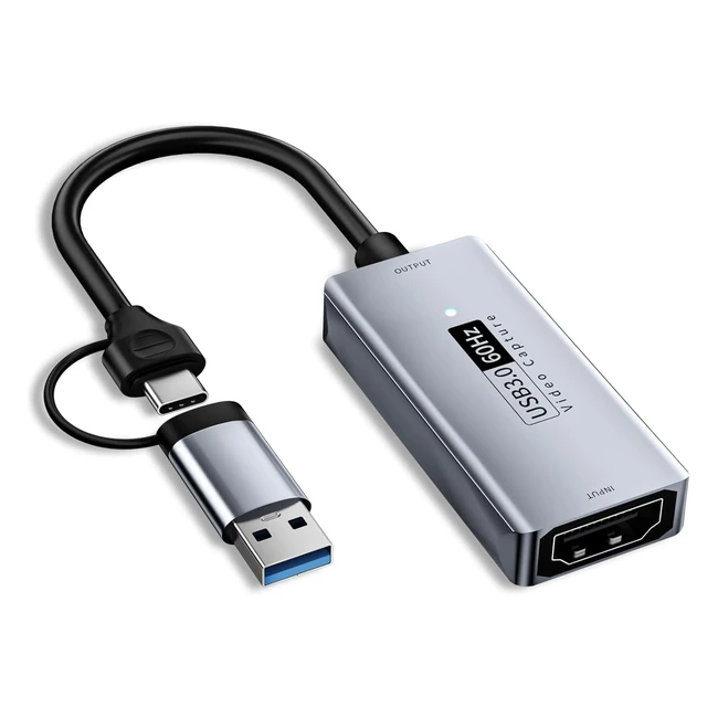 Capturadora Video NewHope HDMI USB 30 1080P HD 60FPS Grabber de Audio y Video e