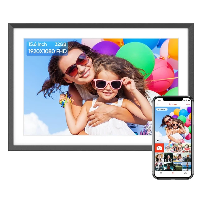 Arzopa Digital Photo Frame WiFi 15.6 inch Full HD IPS Touch Screen 32GB Auto Rotate Electronic Picture Frame