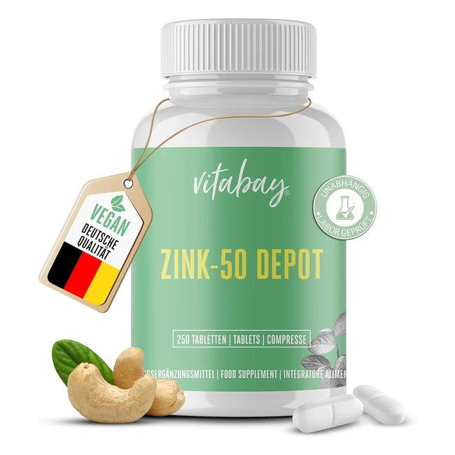 Zink50 Depot - 25 mg Zinkelementarinhalt pro 12 Tabletten - Hochdosiertes Zinkgl
