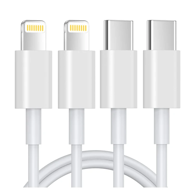 USB C Lightning Kabel 3m 2er Pack MFI Zertifiziert iPhone Ladekabel USB C Kompat
