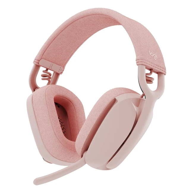 Logitech Zone Vibe 100 Wireless Over-Ear Headphones Pink - Noise Cancelling Micr