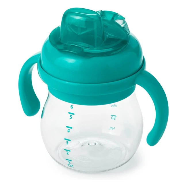 OXO Tot Transitions Soft Spout Sippy Cup Teal 6oz - Patented Almond-Shaped Spout