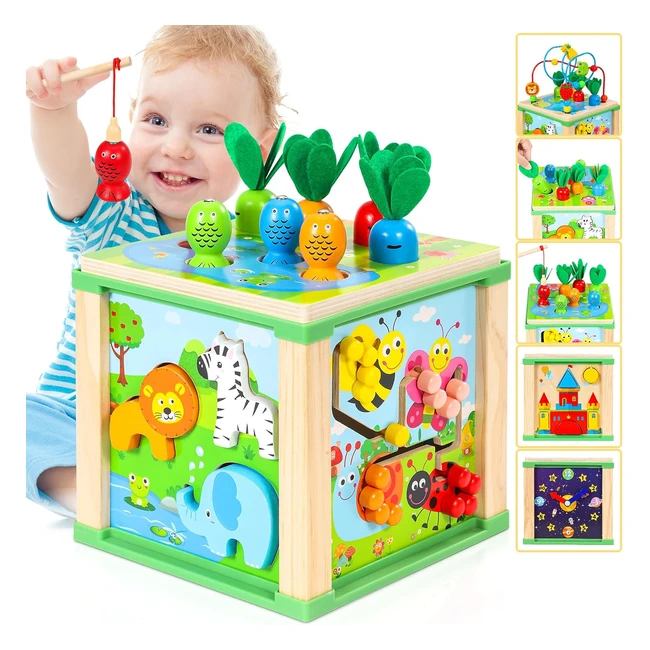 Cubo Montessori Multiattivita Giochi Bambini Legno Educativi - Jojoin 7 in 1 - Regalo Bimba 1 2 Anno
