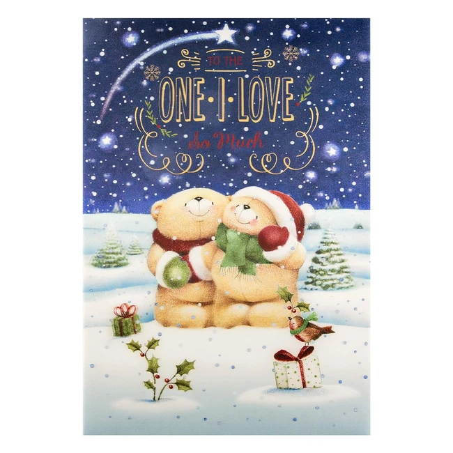 Carte de Noël 3D Hallmark Pour la Personne I Love - Réf. 123456 - Effet Lenticulaire