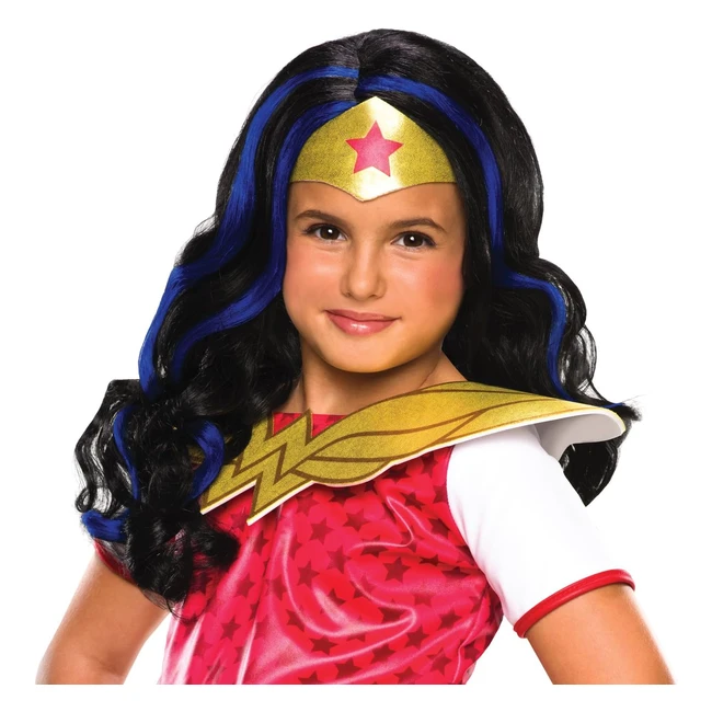Parrucca Wonder Woman SHG Rubies 32971 - Capelli Sintetici Lunghi con Onde Blu - Taglia Standard