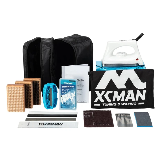 Kit completo XCman para esquí y snowboard con afinador de bordes y encerador cera universal