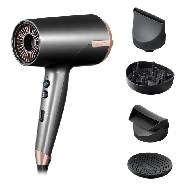 Remington One Dry Style Hair Dryer - Salon Professional Performance with 4 Attachments
