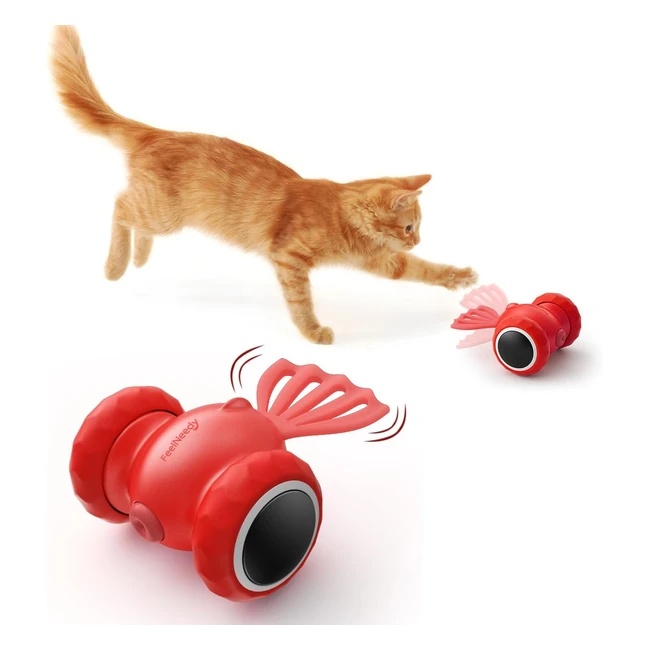 Juguete Interactivo para Gatos FeelNeedy - Pez Eléctrico Recargable USB - Acciones Flexibles - Rojo