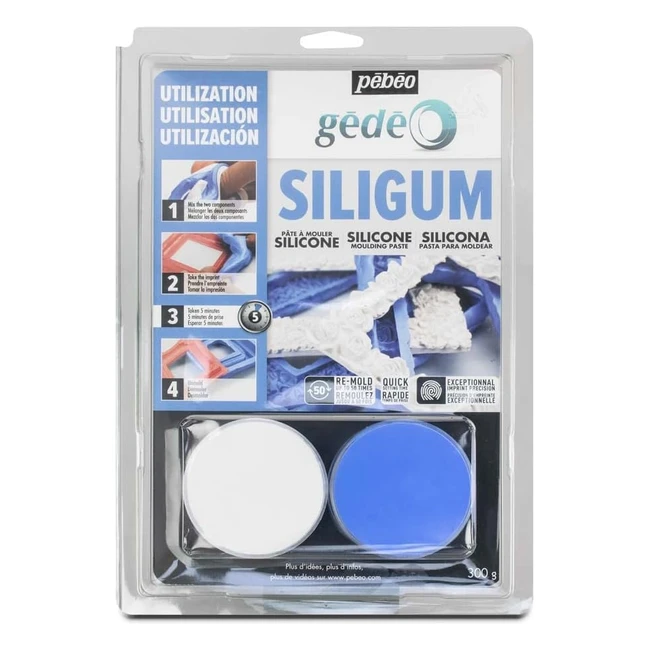 Pasta Moldear Silicona Gedeo Siligum 300g - Molde Resina Cera Metales