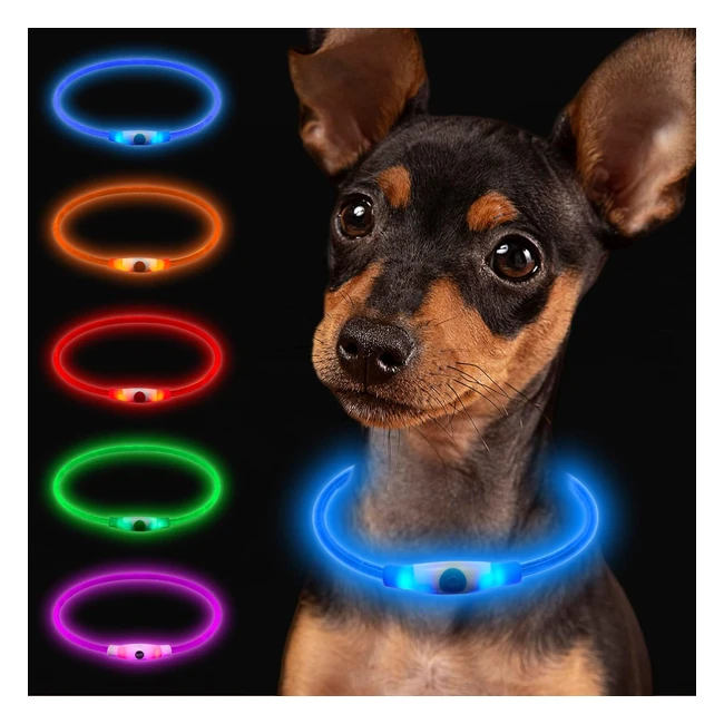 Collar Luminoso LED para Perros Larkumio - Ref 123 - Recargable USB - 3 Modos