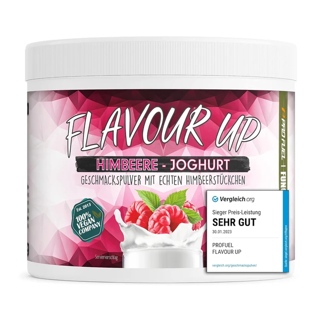 Flavour Up Aroma Pulver Himbeer Joghurt 250g - Nur 10 kcal pro Portion - Vielsei
