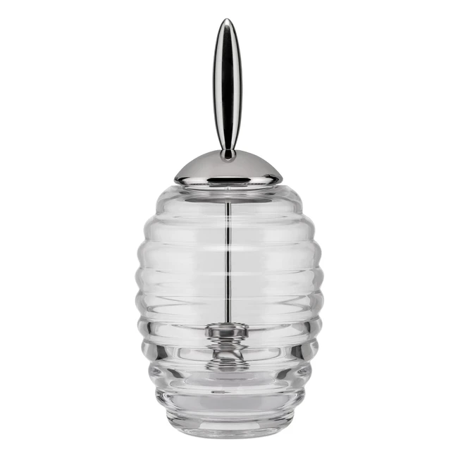 Pot à miel Alessi TW01 en verre et acier inoxydable - Design élégant