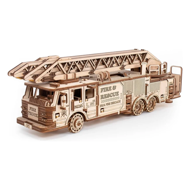 Kit de construction Fire Truck EWA Ecowoodart - Puzzle 3D bois-cassette 439 pi