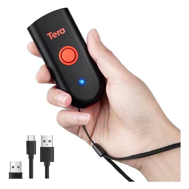 Tera Mini 1D 2D QR Bluetooth Barcode Scanner Wireless Portable 1D USB Wired Bar Code Reader 3 in 1