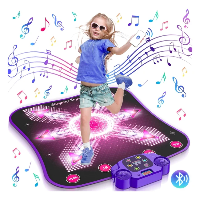 Tapis de Danse Musique Bluetooth Enfants - 6 Flches LED - 5 Modes de Danse