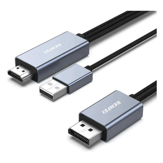 Benfei HDMI to DisplayPort Cable 18m - 4K60Hz 2K144Hz 1080p165Hz - PC Graphics C