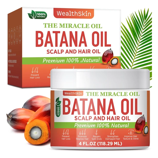 Batana Oil for Hair Growth 100% Organic Miracle Oil Repairs Damaged Hair - 4oz