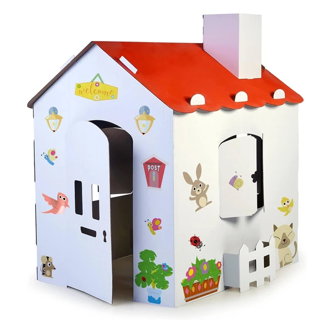 Feber Carton House Giocattolo Multicolore Feb06000 - Casetta Creativa per Bambini