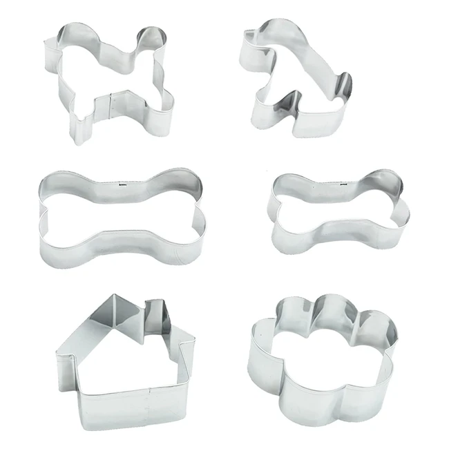 Dog Bone Cookie Cutter Set of 6 - Stainless Steel - DIY Baking - Style9 XGMJ06