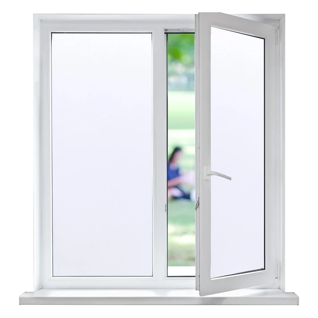 FunFox Frosted Window Film Privacy Sticker Matte White 90 x 200cm - UV Control, Energy Saving, Eco-Friendly