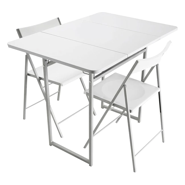 Set tavolo e sedie bianco per cucina o terrazza - 80 x 70 x 100 cm