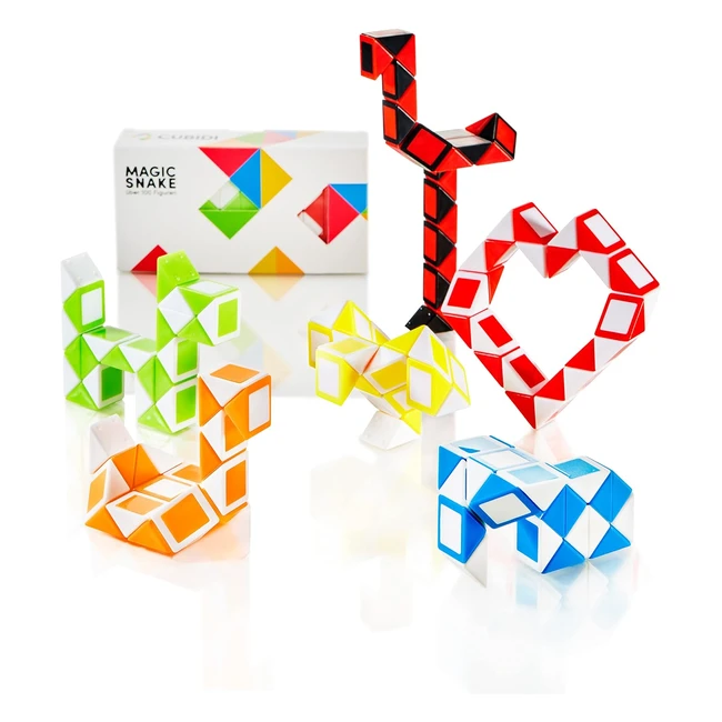 Cubixs Mini Magic Snake 6er Pack - Montessori Spielzeug für Kinder ab 5 Jahren