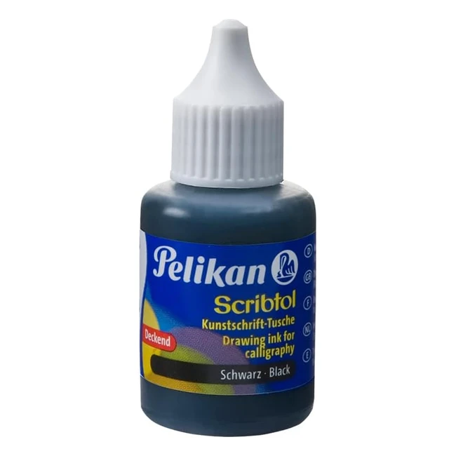Encre Pelikan Scribtol Noir 30ml - Dessin Profond et Résistant à la Lumière