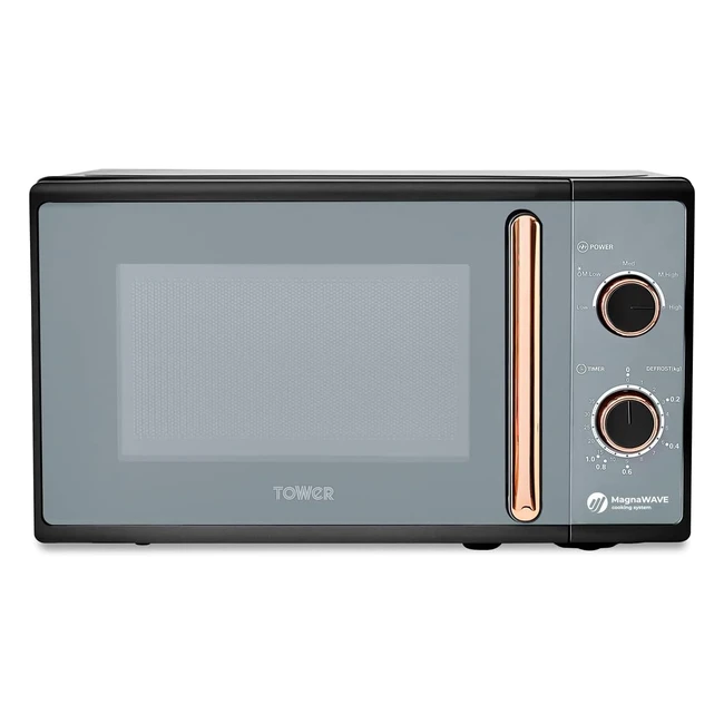 Tower T24038RG Cavaletto Manual Microwave 800W 20L Black and Rose Gold
