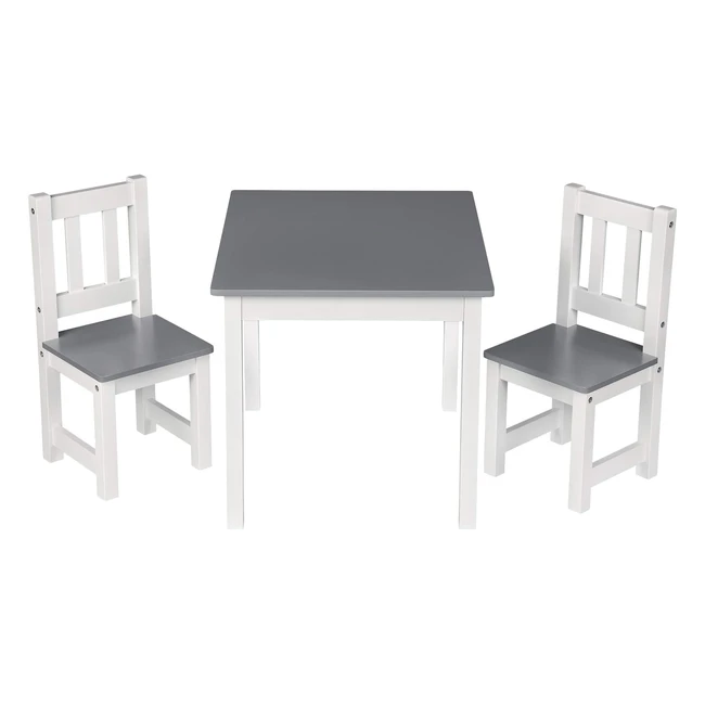 WOLTU Kinder Tisch mit 2 Stühlen, Kindertisch und Stühle für Kinder, abgerundete Kanten, MDF Kinder Möbel Set