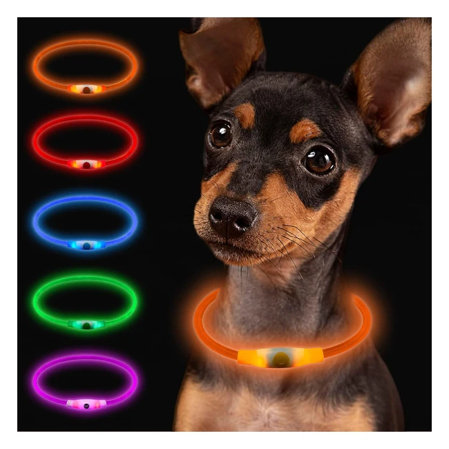 Collar Luminoso LED Recargable USB para Perros - Larkumio - Ref 123 - 3 Modos