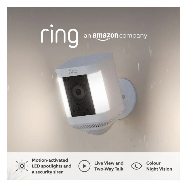 Certified Refurbished Ring Spotlight Cam Plus Battery by Amazon - Wireless Outdo
