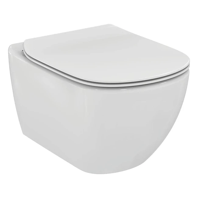 Pack WC Suspendu Ideal Standard Tesi T354701 - Cuvette WC Sans Bride Abattant Ul
