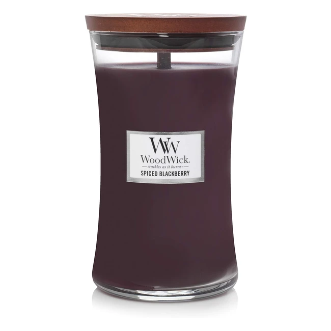 Woodwick Large Hourglass Scented Candle - Spiced Blackberry - Burn Time 130 Hour