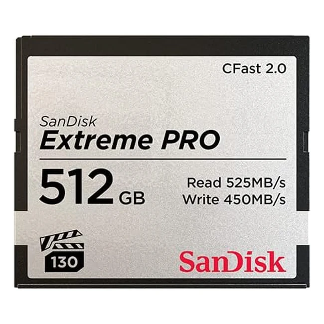 SanDisk Extreme Pro CFast 2.0 Memory Card 512GB - High Speeds & Cinema-Quality 4K Video