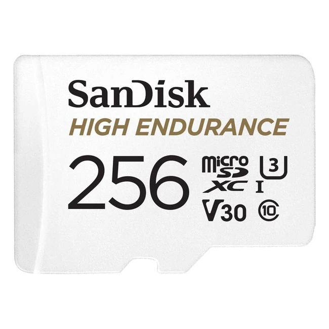 SanDisk 256GB High Endurance MicroSDXC Card - Ideal for Dash Cams & Home Monitoring Systems - Up to 20000 Hours Full HD 4K Videos - UHS-I Class 10 U3 V30