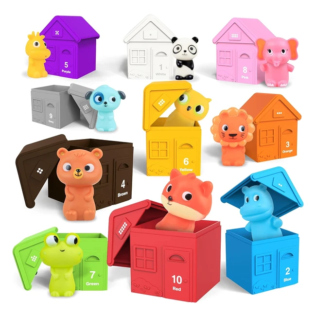 Kizmyee Jeux Educatifs pour Bb 20pcs Set Montessori Animaux Marionnettes - J
