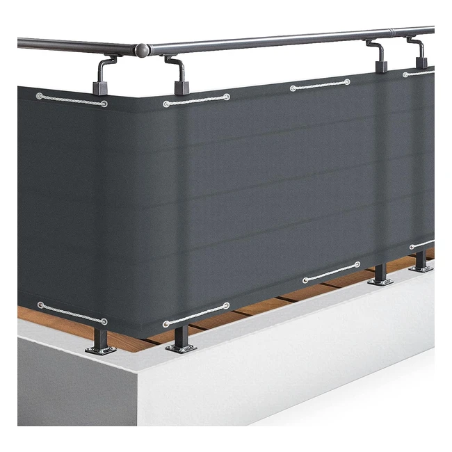 Sol Royal Balkon Sichtschutz PES SolVision PB2 90x500 cm Anthrazit - Windschutz, Wasserdicht, UV-Schutz