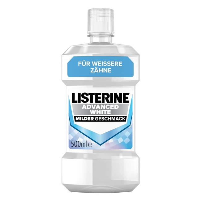 Listerine Advanced White 500ml Mundspülung, entfernt hartnäckige Zahnverfärbungen, für weißere Zähne in nur 1 Woche