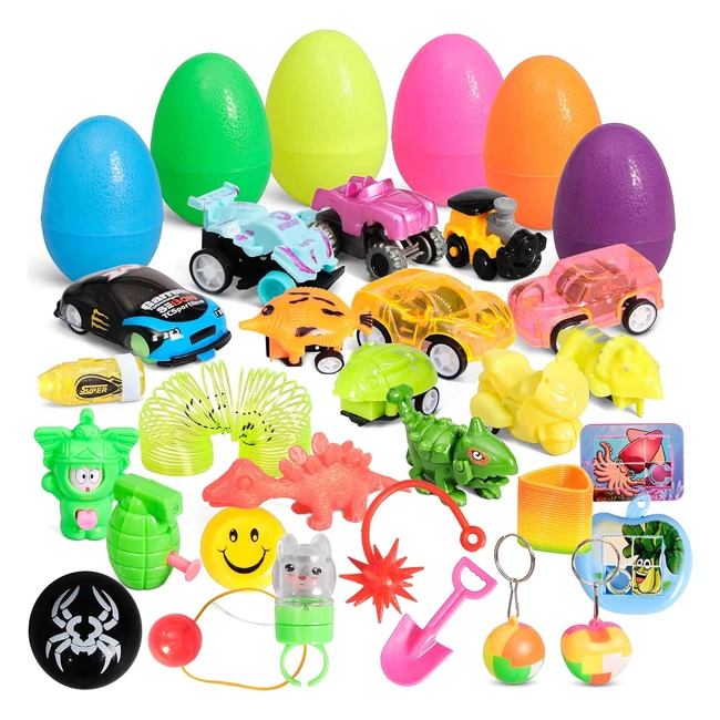 Huevos de Pascua Prextex con 30 Minijuguetes y Sorpresas - Regalos de Juegos de 