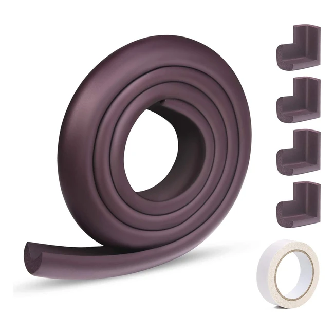 Vicloon Edge Protectors 2m Foam Safety Strip & 4 Corner Cushion Set - Baby Safety Guards - Purple