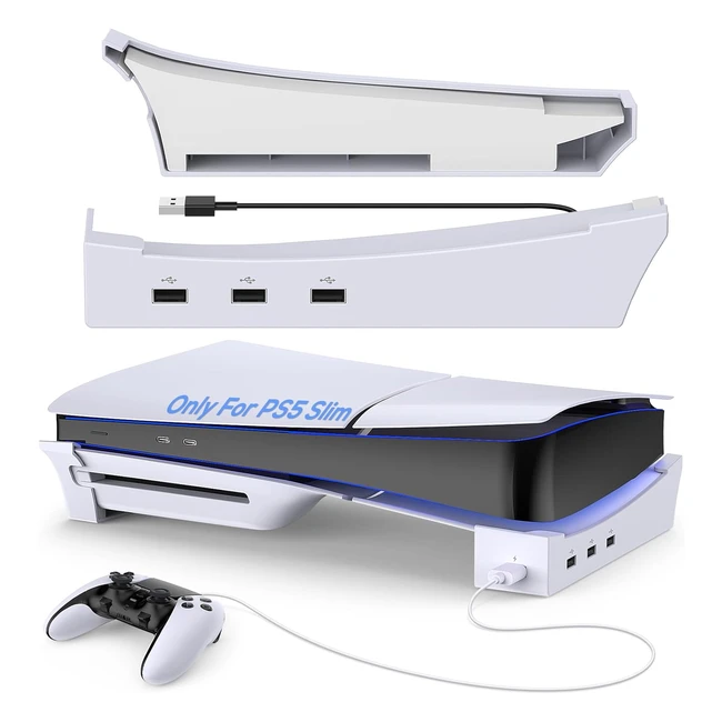 Support horizontal PS5 Slim avec hub USB 4 ports - Base accessoires PlayStation 