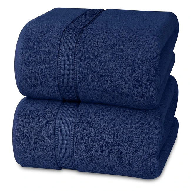 Utopia Towels Premium Jumbo Bath Sheet 2 Pack - 100% Cotton - Highly Absorbent & Quick Dry - Navy