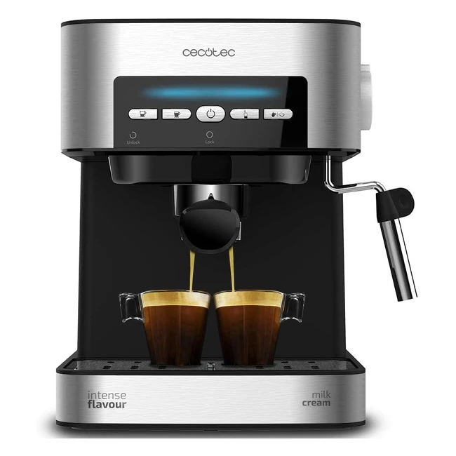 Cecotec Espressomaschine  Cappuccino-Maschine Edelstahl 850W - Italienische Qua