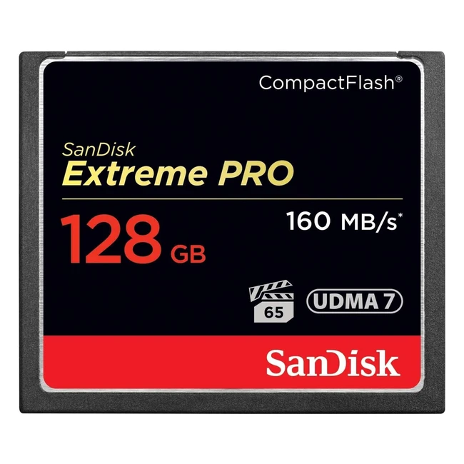 SanDisk 128GB Extreme Pro CompactFlash Card UDMA 7 VPG65 - Up to 160MB/s