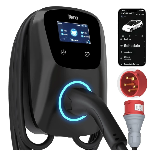 Tera EV Charger Smart App 32A Typ 2 22kW11kW Home Charging Station 400V CE TV W