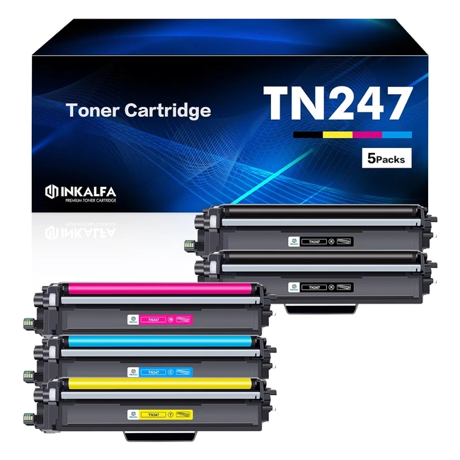 Pack of 5 TN243CMYK TN247 kompatible Toner fr Brother MFC L3750CDW