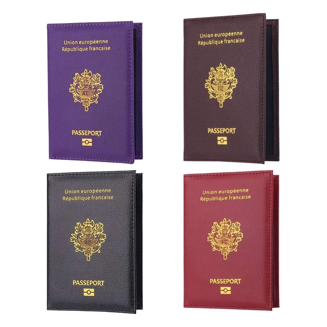 Lot de 4pcs Protège-passeport Beifon - Design Simple et Élégant - Taille 10x14cm