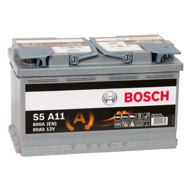 Batería Coche Bosch S5A11 80Ah 800A Tecnología AGM Start Stop
