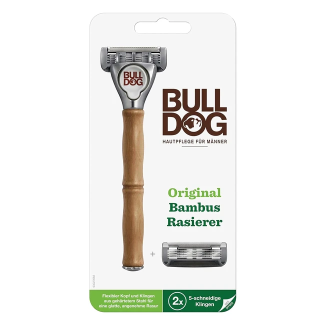 Bulldog Maquinilla de Afeitar con Mango de Bambú | 5 Cuchillas de Acero Endurecido